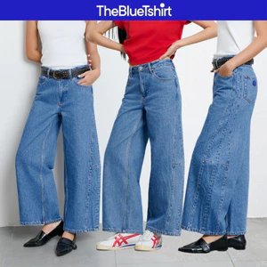 TheBlueTshirt - Quần jeans ống rộng kiểu dáng móng ngựa cúp nhẹ ở gối cho nữ - Uncle Horse Riding Jean