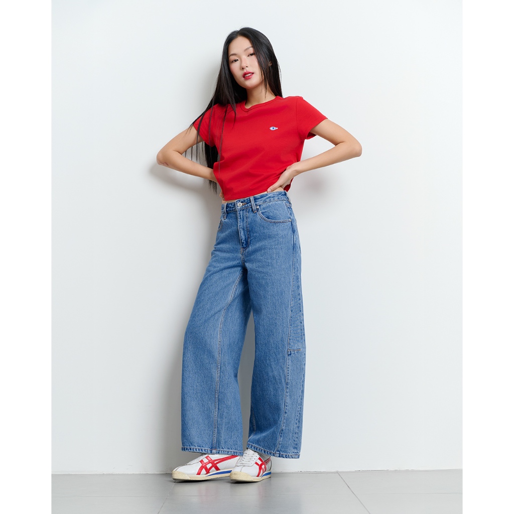 TheBlueTshirt - Quần jeans ống rộng kiểu dáng móng ngựa cúp nhẹ ở gối cho nữ - Uncle Horse Riding Jean