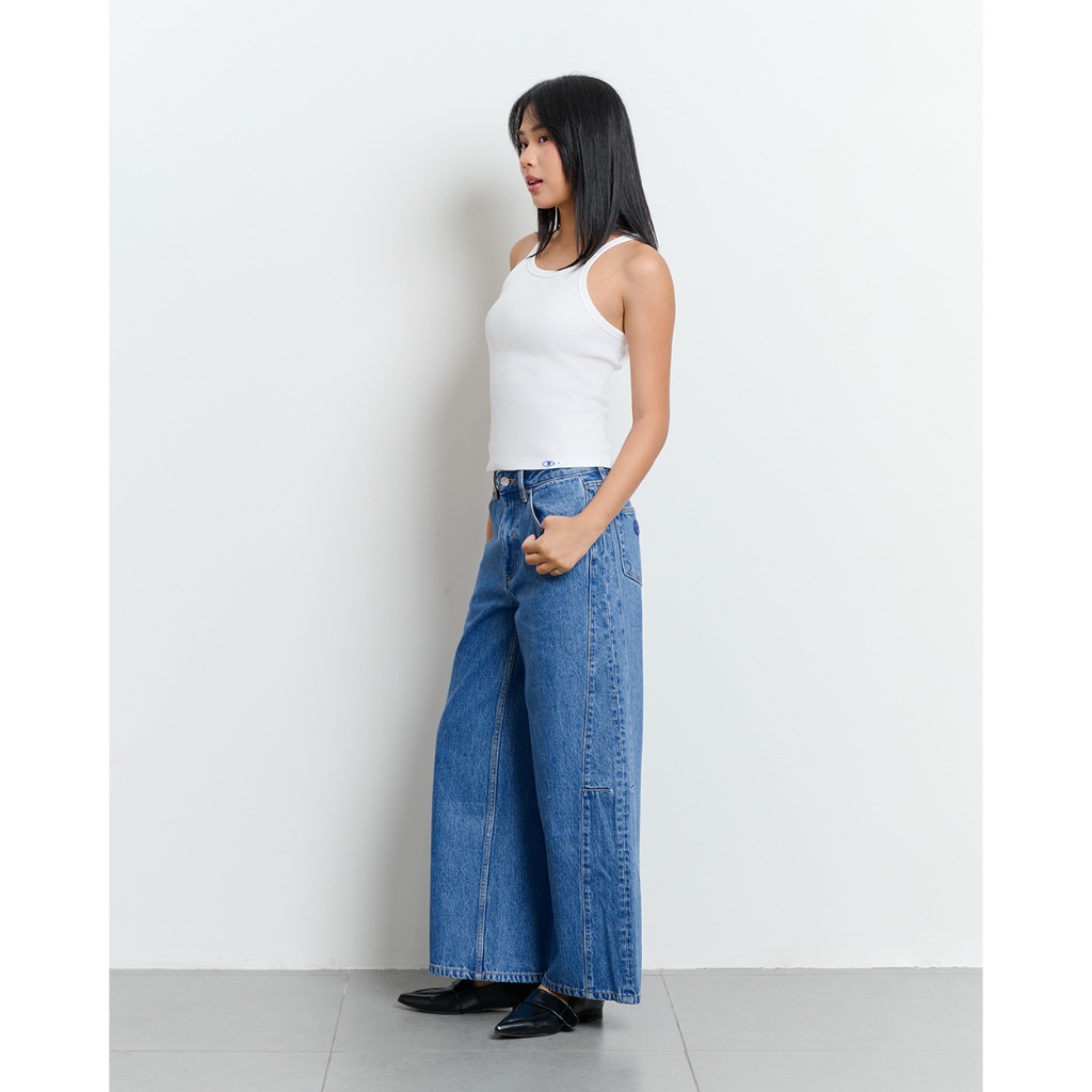 TheBlueTshirt - Quần jeans ống rộng kiểu dáng móng ngựa cúp nhẹ ở gối cho nữ - Uncle Horse Riding Jean
