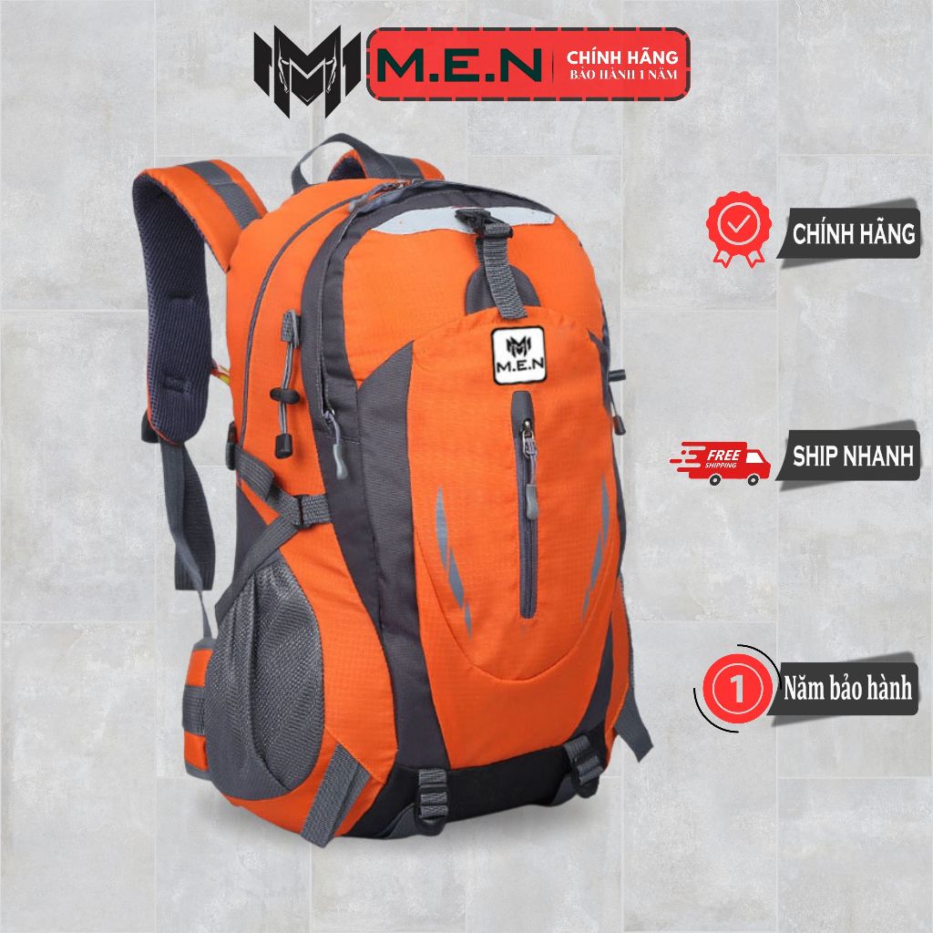 Ba lô đi phượt 40L - 60L Bumnos M.E.N xanh cam đen [MỚI]