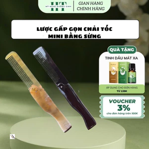Lược sừng gấp gọn, lược chải tóc mang đi khắp nơi chống tĩnh điện, lươc mini - Mỹ nghệ dưỡng sinh HT