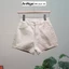 Quần short jean nữ co giãn trắng lật lai cá tính, chất jean cotton co giãn ôm body Anngo - AT489