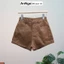 Quần short jean nữ co giãn trắng lật lai cá tính, chất jean cotton co giãn ôm body Anngo - AT489