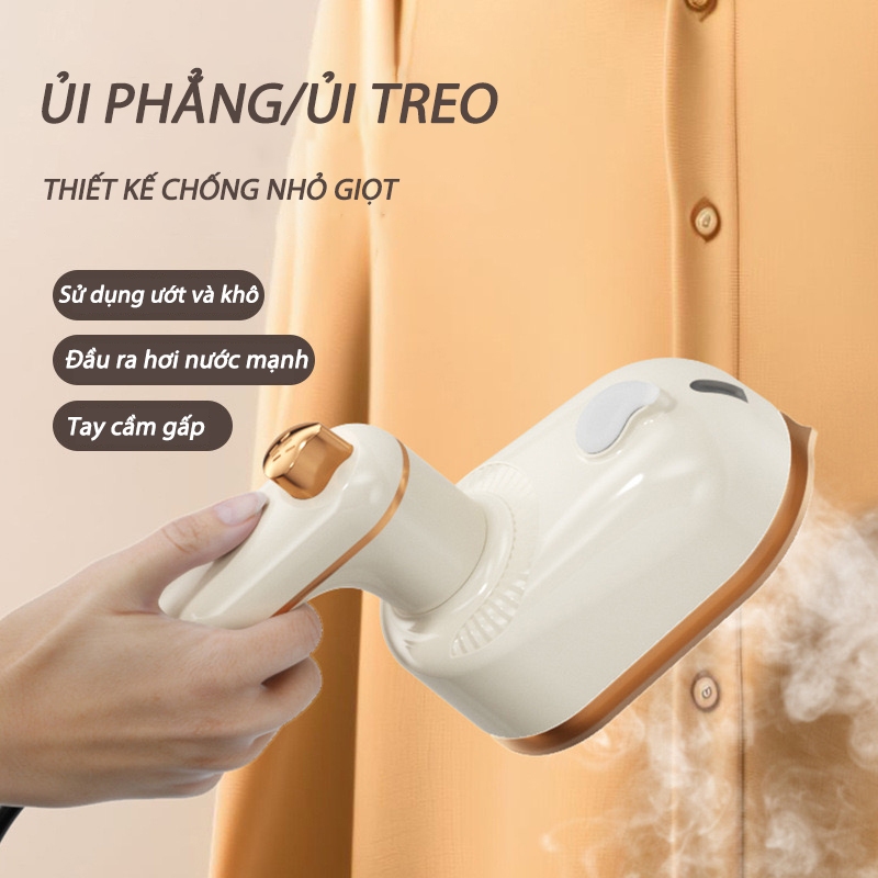Bảo hành 3 năm - Bàn ủi hơi nước cầm tay mini 50ml - Công suất 40 watt - Tay cầm xoay 180°