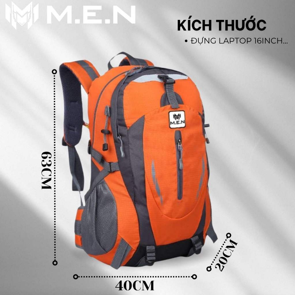 Ba lô leo núi 50L 63cm Bumnos M.E.N xanh đen cam lá [Hỏa tốc]