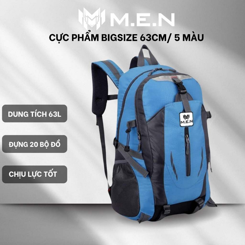 Ba lô leo núi 50L 63cm Bumnos M.E.N xanh đen cam lá [Hỏa tốc]