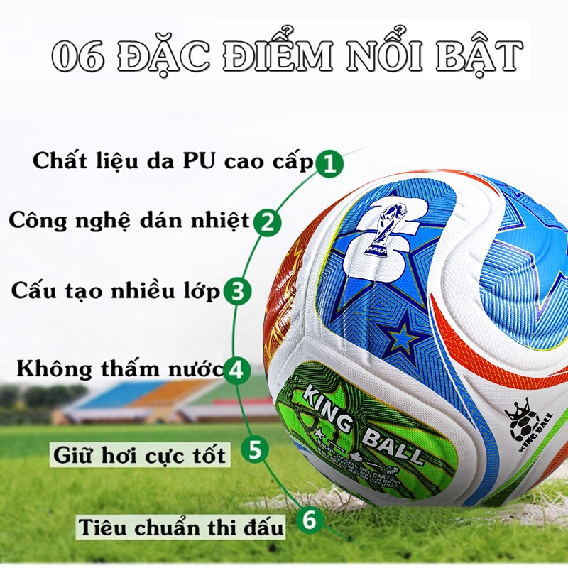 Quả Bóng Đá Size Số 3 4 5 Chính Hãng King Ball Trái Banh Trẻ Em Champions C1 Ngoại Hạng Euro Giá Rẻ