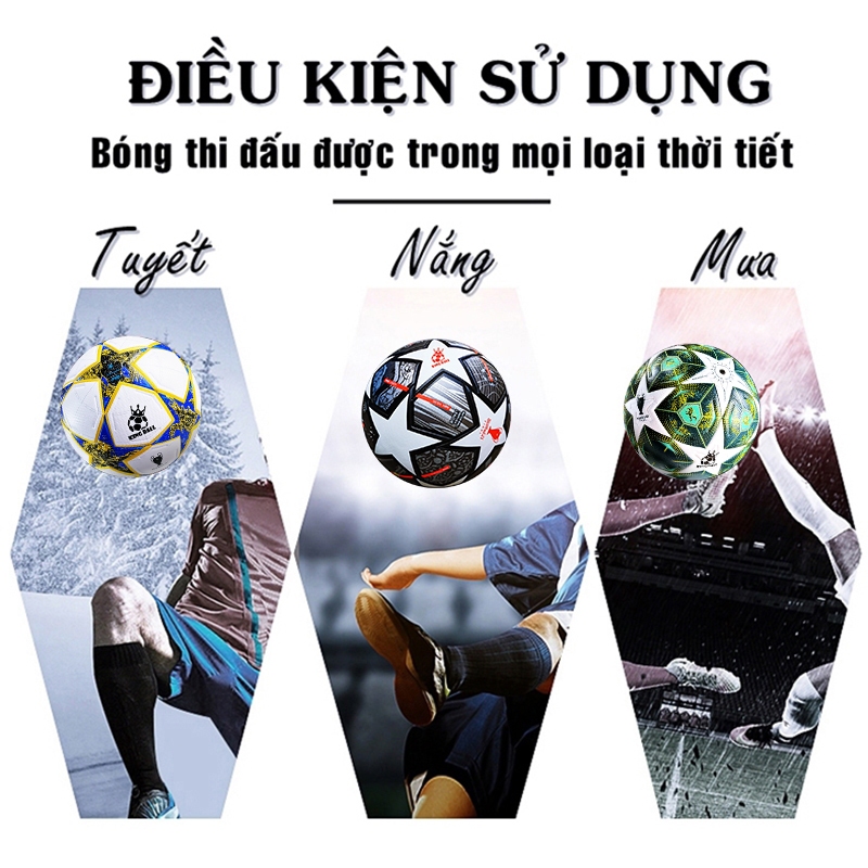 Quả Bóng Đá Size Số 3 4 5 Chính Hãng King Ball Trái Banh Trẻ Em Champions C1 Ngoại Hạng Euro Giá Rẻ