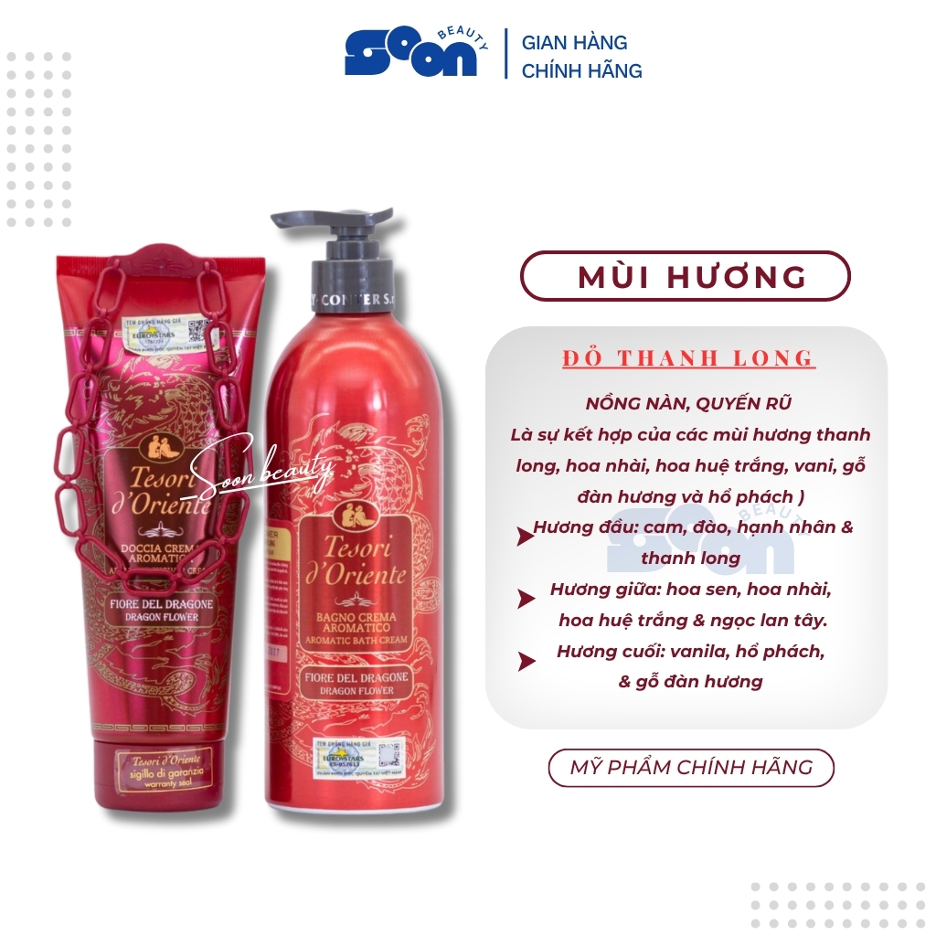 Sữa tắm tesori d’oriente 250ml-500ml trắng da, cấp ẩm, lưu hương nước hoa cao cấp