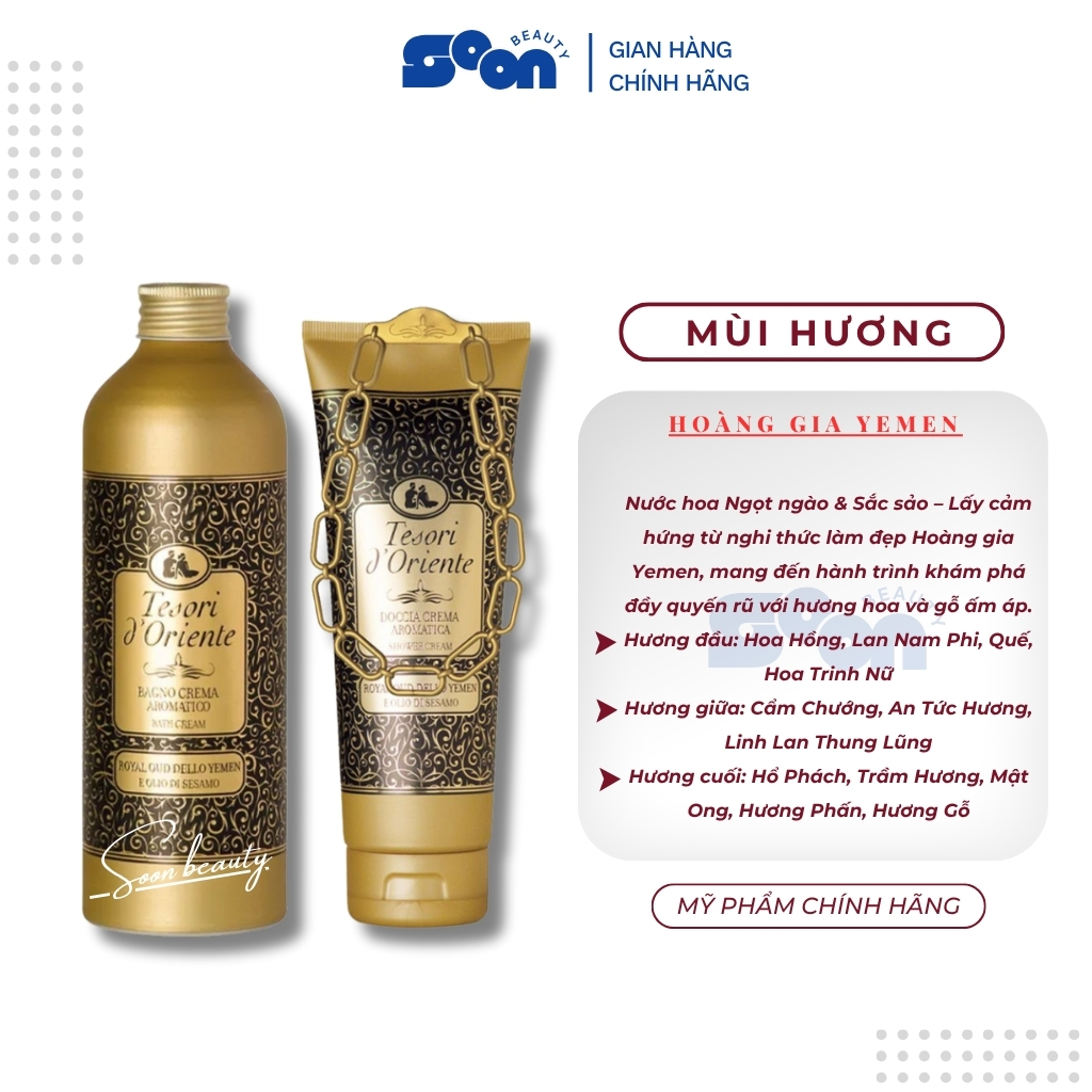 Sữa tắm tesori d’oriente 250ml-500ml trắng da, cấp ẩm, lưu hương nước hoa cao cấp