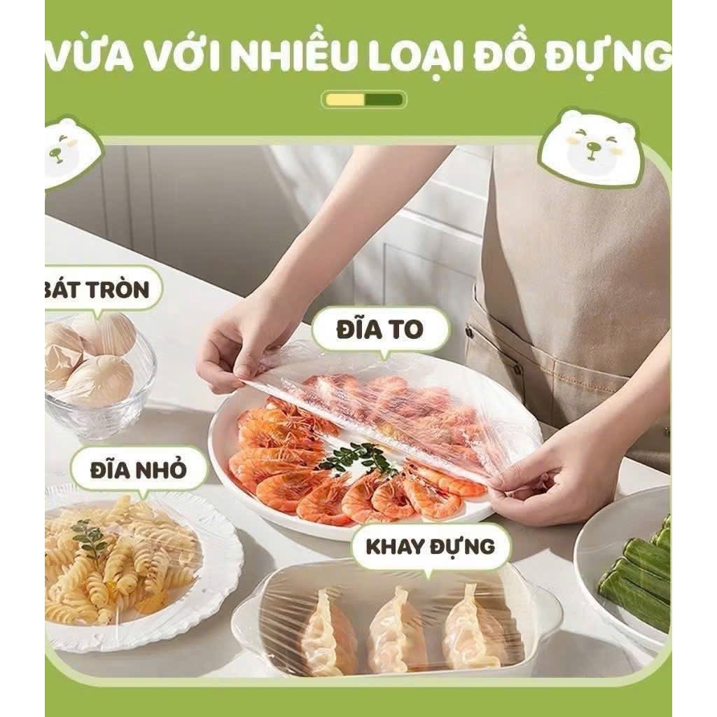 Túi 300 Màng bọc thực phẩm, dạng treo siêu tiện lợi, Màng xịn - chun siêu dai đàn hồi cao AMIZIN