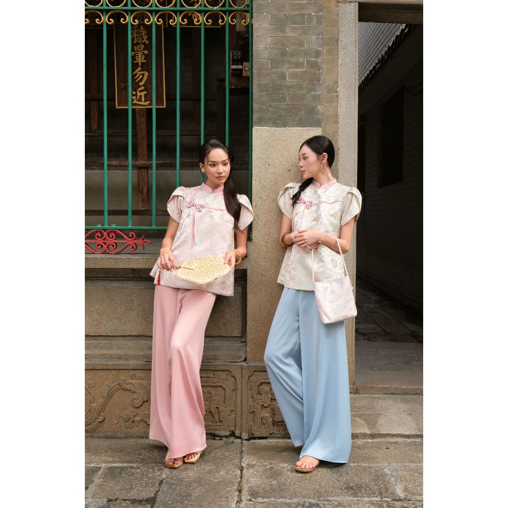 Áo kiểu cách tân Tố Lan Miều Est.2013 phong cách truyền thống chất vải gấm dầy dặn thích hợp du xuân