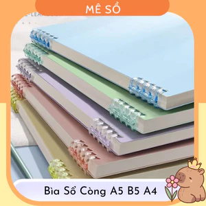 Vỏ Bìa Sổ Còng Nhựa A5 B5 Màu Pastel, Lõi Giấy Refill Sổ Còng (Bán Rời)