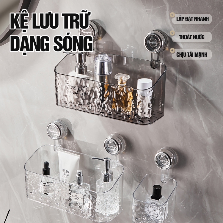 Kaleis Kệ Hút Chân Không Đa Năng – Không Cần Khoan, Bám Dính Chắc, Dùng Cho Phòng Tắm & Nhà Bếp