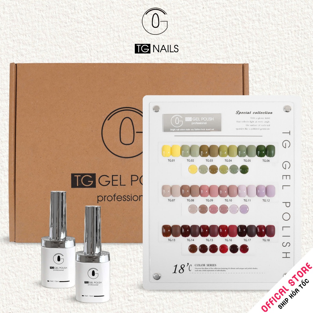 Set sơn gel 18 màu TG cọ tròn chai 10g thời thượng