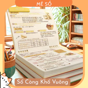 Vỏ Bìa Sổ Còng Nhựa Khổ Vuông Màu Pastel, Lõi Giấy Refill Sổ Còng Thay Được Giấy (Bán Rời)