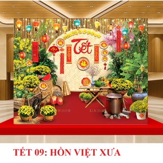 Phông nền Treo Tranh vải decor TẾT,Tranh chụp ảnh Tết Mừng Năm Mới Bính Ngọ in 3D trang trí sự kiện cỡ lớn TET01-BIATON