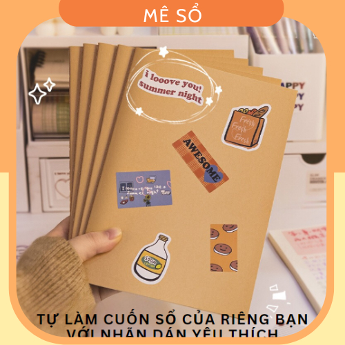 Sổ Kẻ Ngang, Sổ Tay A5 MESO 72 Trang Kẻ Ngang- Bìa Giấy Kraft, Sổ Khâu Gáy 70 GSM, Tập Vở Học Sinh