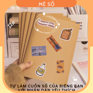 Sổ Kẻ Ngang, Sổ Tay A5 MESO 72 Trang Kẻ Ngang- Bìa Giấy Kraft, Sổ Khâu Gáy 70 GSM, Tập Vở Học Sinh