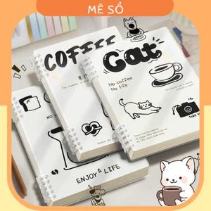 Vở Còng, Sổ Bìa Còng A5 B5 Mẫu Mèo Cà Phê MESO - Sổ Còng Thay Được Giấy, Thiết Kế Không Đau Tay