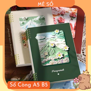 Sổ Còng, Vở Còng Sơn Dầu A5 B5 MESO - Bìa Sổ Còng Khuyết Còng Không Đau Tay, Lõi giấy Refill Sổ Còng