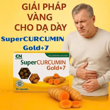 Viên Nghệ dạ dày Nano Super Curcumin Gold +7 - bảo vệ niêm mạc dạ dày, giảm trào ngược,v.iêm loét dạ dày, tá tràng