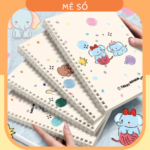 Sổ Capybara, Vở Lò Xo A5 MESO 120 Trang Kẻ Ngang 70 GSM - Sổ Lò Xo Gáy Lò Xo Kép, Giấy Màu Ngà Chống Lóa Mắt