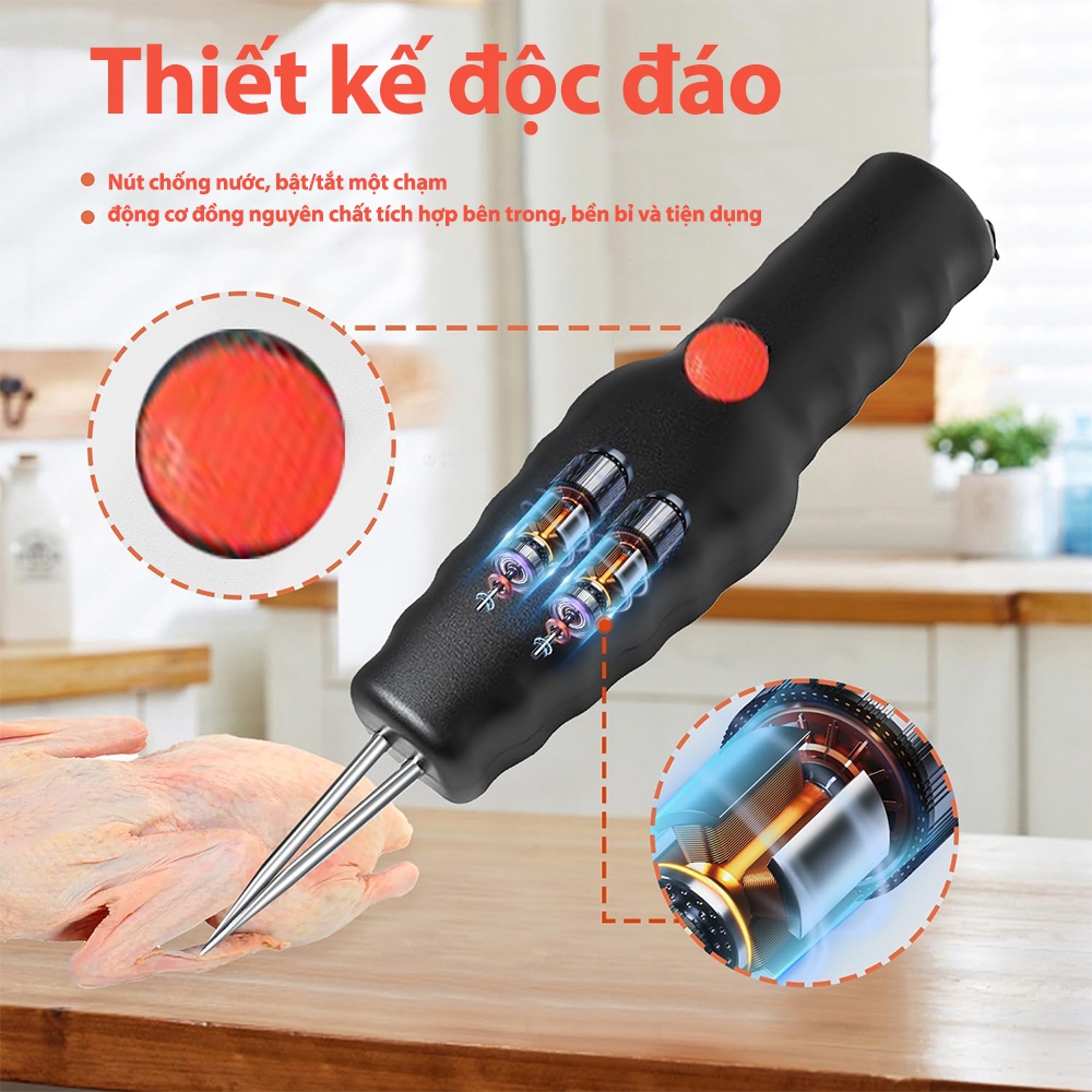 Máy Nhổ Lông Vịt Sạc Pin, Máy Loại Bỏ Lông Nhỏ Của Gà Vịt Cầm Tay Thế Hệ Mới Công Suất Cao, HOT