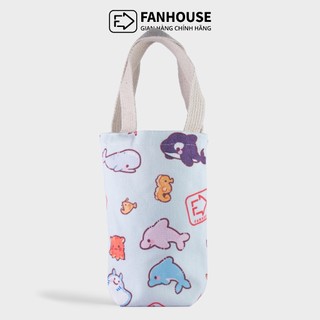 Túi đựng cốc giữ nhiệt, bình giữ nhiệt Fan House, chất liệu Canvas, chống thấm nước