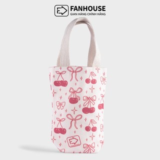 Túi đựng cốc giữ nhiệt, bình giữ nhiệt Fan House, chất liệu Canvas, chống thấm nước