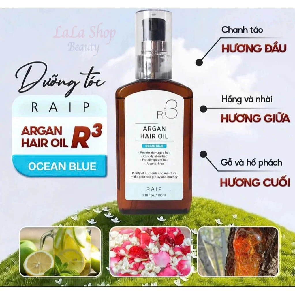 [HÀNG CHÍNH HÃNG] Tinh Dầu Dưỡng Tóc Raip  R3 Argan Ocean Blue Hair Oil 100ml Nuôi Dưỡng Từ Bên Trong Sợi Tóc Mềm Mượt