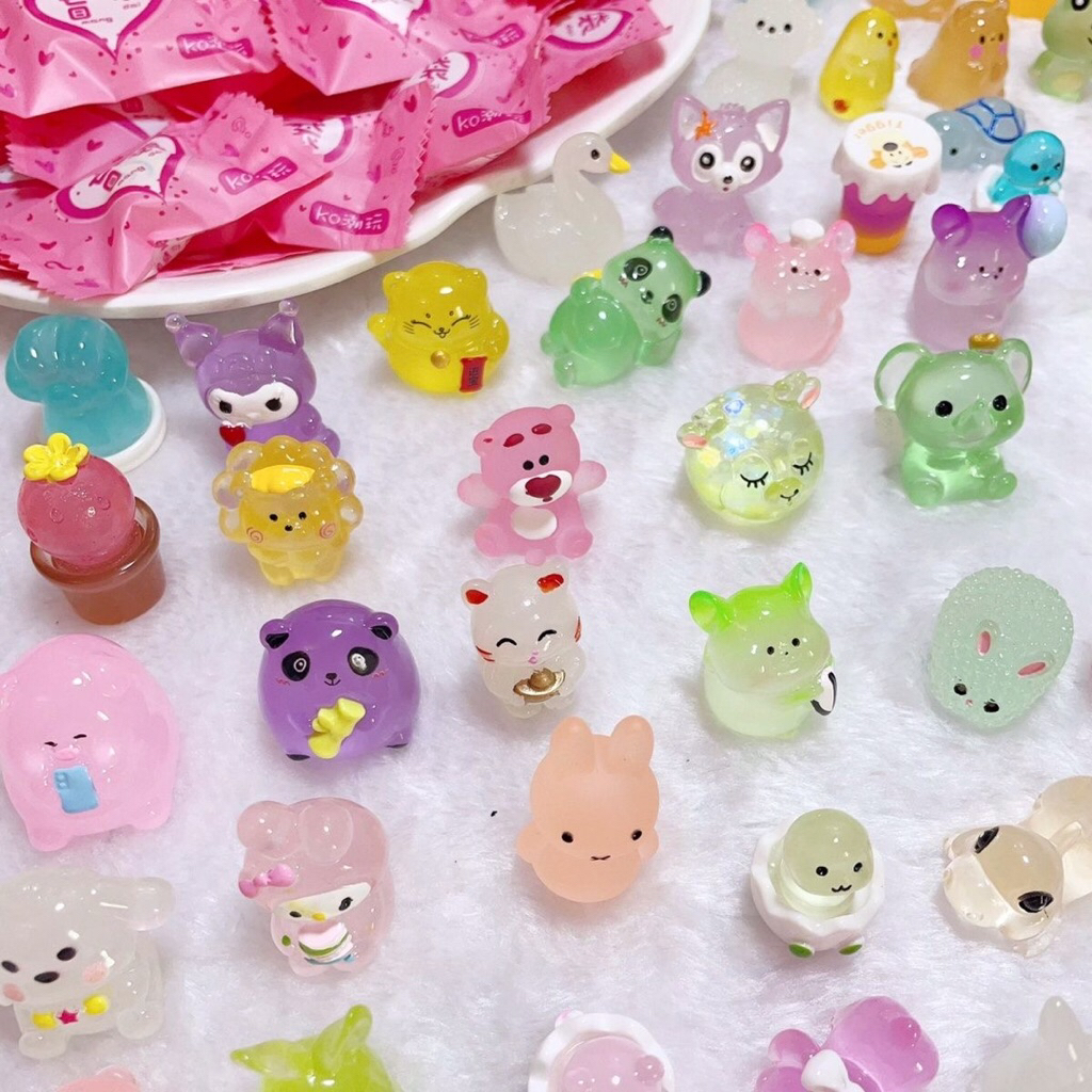 [Mua 50 tặng 6]Túi Mù Charm Động Vật Dạ quang Phát Sáng, Đồ Chơi Dạ Quang Hình Thú Phát Sáng - Quà Tặng Bất Ngờ Cho Bé