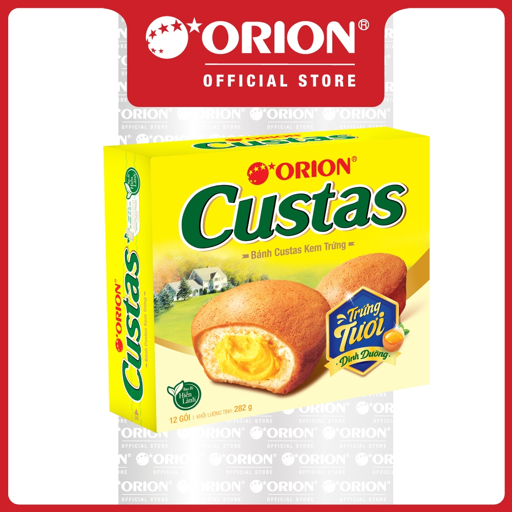 Combo 2 Hộp Bánh Orion Custas Nhân Kem Trứng (282g/hộp)