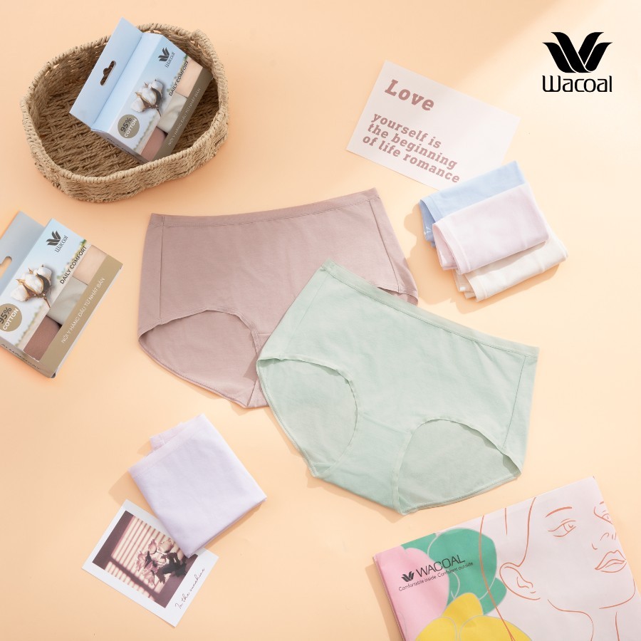 Set 3 quần lót nữ Wacoal ILC9315 95% cotton an toàn và dịu êm cho da nhạy cảm