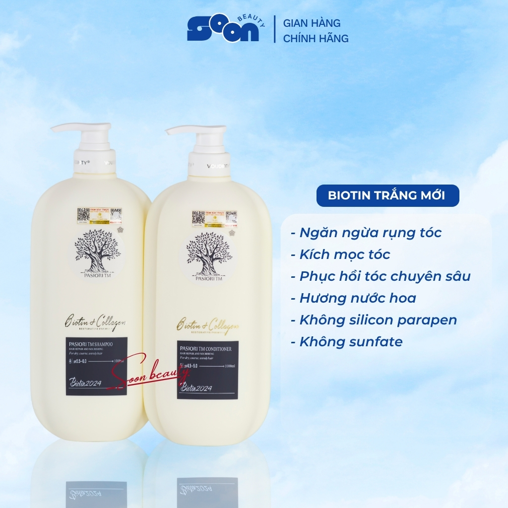Cặp gội xả Biotin Collagen Voudioty  500ml/1000ml, giảm rụng tóc, ngăn gàu, kiềm dầu, phục hồi tóc khô xơ hư tổn ( Mới)