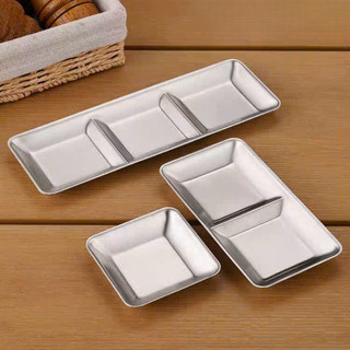 Khay đựng gia vị inox màu bạc 1/2/3 ngăn, chén đựng nước chấm, tỏi ớt, muối tiêu