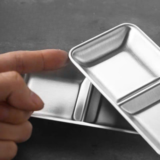 Khay đựng gia vị inox màu bạc 1/2/3 ngăn, chén đựng nước chấm, tỏi ớt, muối tiêu