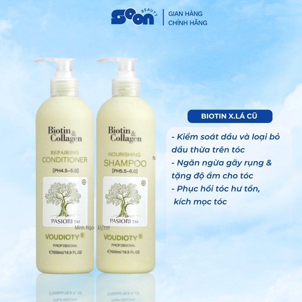 Cặp gội xả Biotin Collagen Voudioty 500ml-1000ml giảm rụng tóc, ngăn gàu, kiềm dầu, phục hồi tóc khô xơ, hư tổn 2021