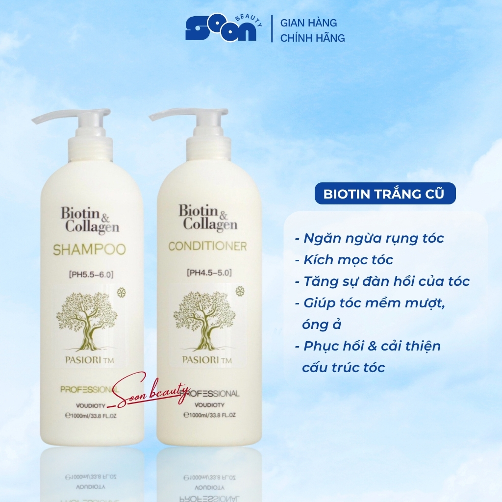 Cặp gội xả Biotin Collagen Voudioty 500ml-1000ml giảm rụng tóc, ngăn gàu, kiềm dầu, phục hồi tóc khô xơ, hư tổn 2021