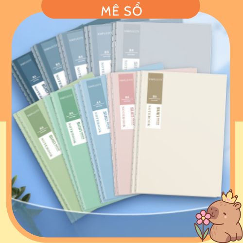 Tập Học Sinh, Tập Kẻ Ngang A5 B5 MESO 72 Trang 70 GSM - Vở Sinh Viên Bìa Màu Pastel, Sổ Khâu Gáy