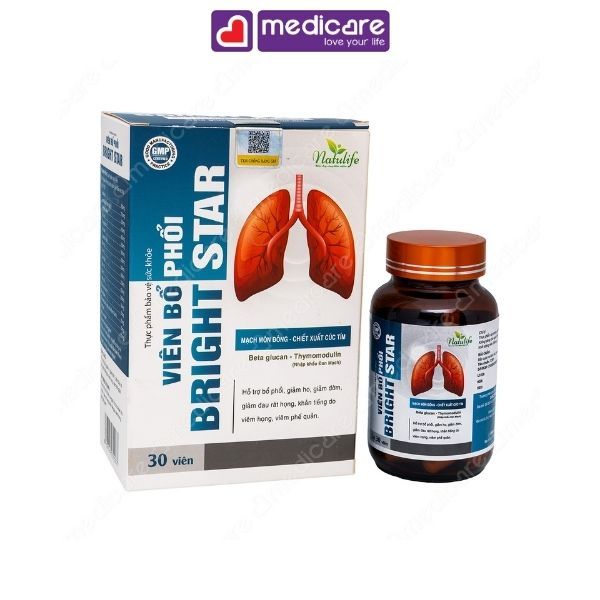 Viên Uống NATULIFE Bright Star Viên Bổ Phổi Giảm Ho, Giảm Đờm 30 viên