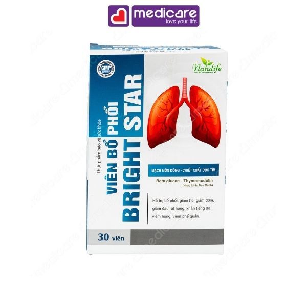 Viên Uống NATULIFE Bright Star Viên Bổ Phổi Giảm Ho, Giảm Đờm 30 viên