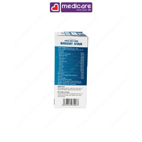 Viên Uống NATULIFE Bright Star Viên Bổ Phổi Giảm Ho, Giảm Đờm 30 viên