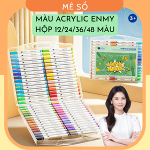 Hộp Bút Acrylic Marker 12/24/36/48 Màu Ngòi 2 mm, Màu Acrylic Marker Hiệu ENMY, Viết Được Trên Nhiều Chất Liệu