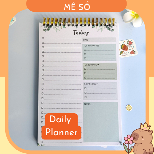 Sổ Tay Kế Hoạch 5 Phút, Sổ Kế Hoạch Hằng Ngày 52 Tờ In Màu, Sổ Planner Lật Dọc Giấy 100GSM Dày Dặn