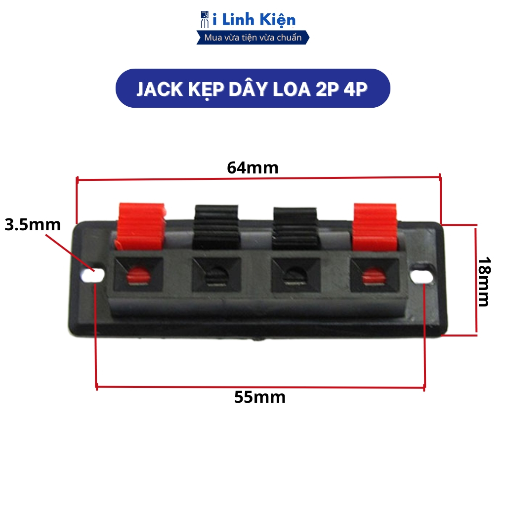 Trạm Loa Đầu Nối Dây Loa, Trạm Kẹp Loa, Jack Kẹp Dây Loa 2P 4P Chính Hãng ILinhkien