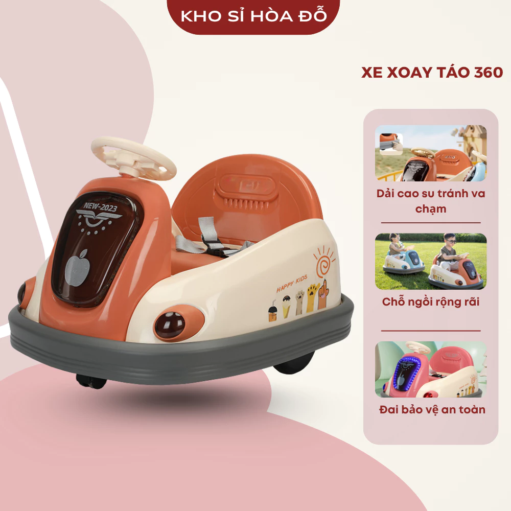 Xe Xoay Táo 360 độ mẫu mới 2023 có kèm điều khiển và sạc điện - Kho Sỉ Hòa Đỗ