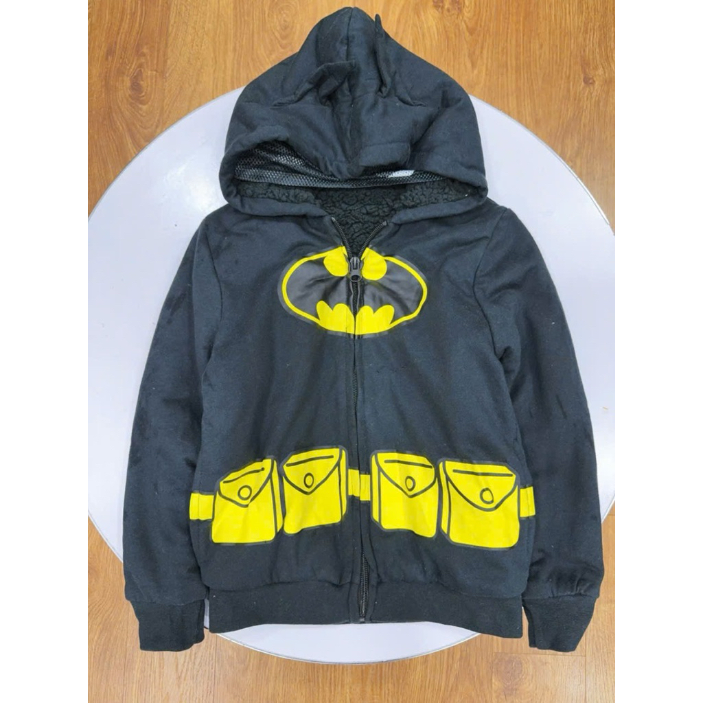 Áo Khoác Nỉ Hoodie Zip B.atman L061 Bé Trai Xuất Dư Thu Đông Size 4-8Y (15-29kg) Co Giãn Tốt