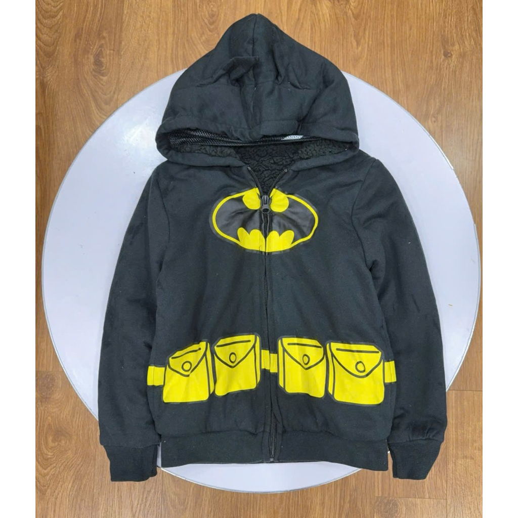 Áo Khoác Nỉ Hoodie Zip B.atman L061 Bé Trai Xuất Dư Thu Đông Size 4-8Y (15-29kg) Co Giãn Tốt