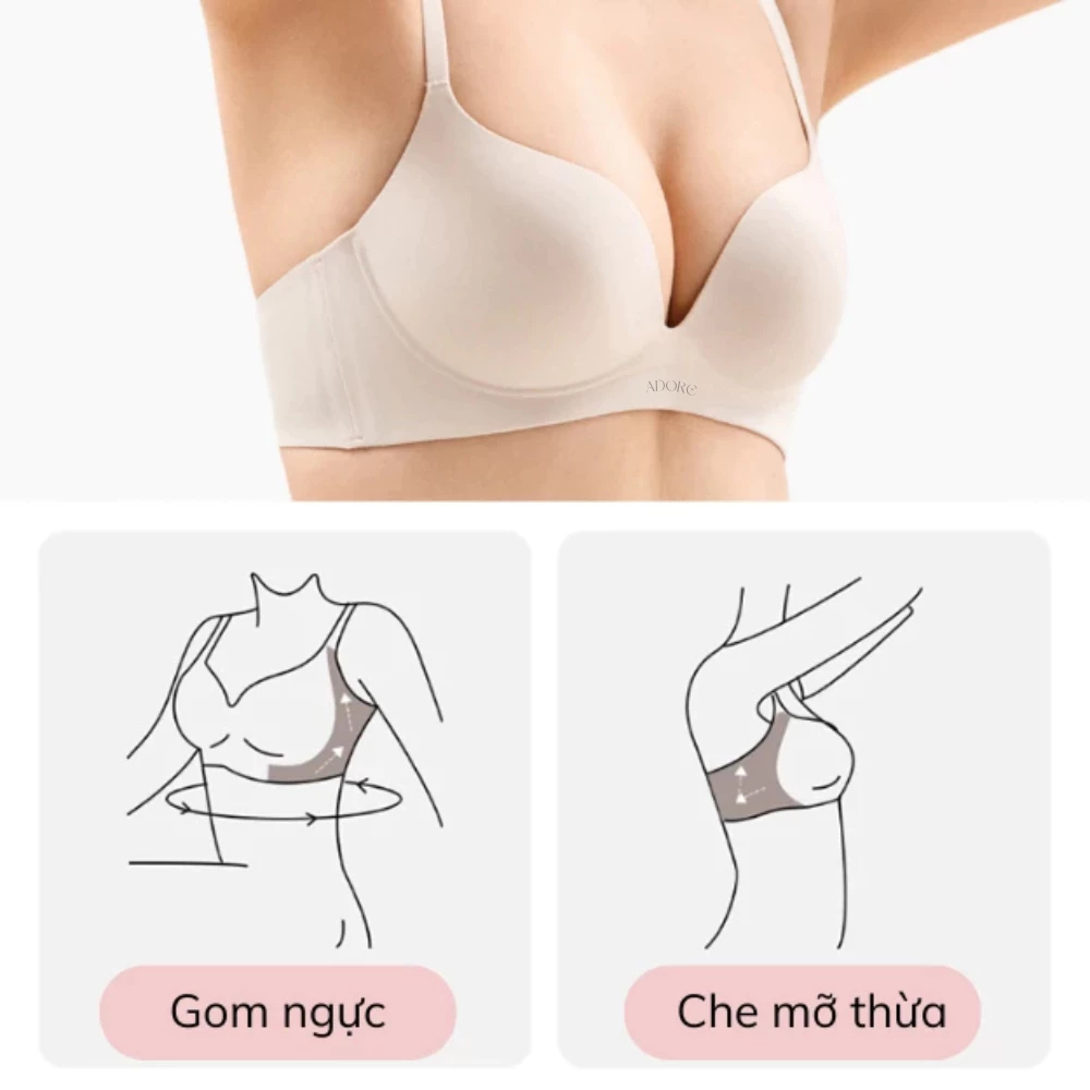 Áo Lót Su Băng Tạo Khe ADORE AD006 Có Đệm Mút Đẩy Ngực Dây Lưng Đan Chéo - Adore Global
